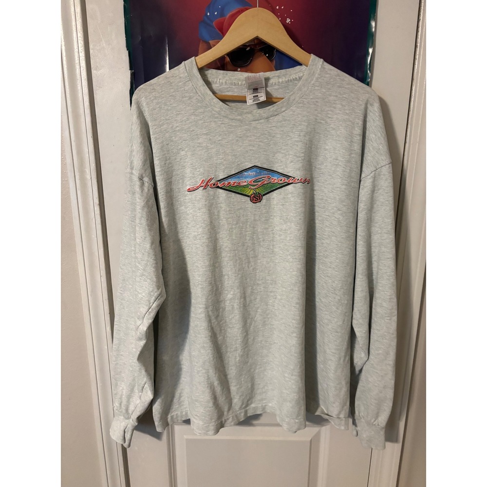 Vintage Schwinn Homegrown Factory Long Sleeve Shirt Grey XXL Mountain Bike USA